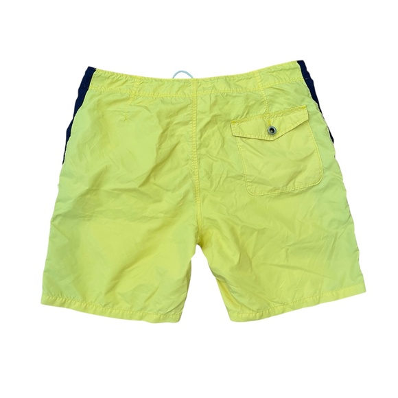 SALTBOX Yellow Navy Colorblock Swim Trunks XL Beach Board Shorts - Picture 3 of 8